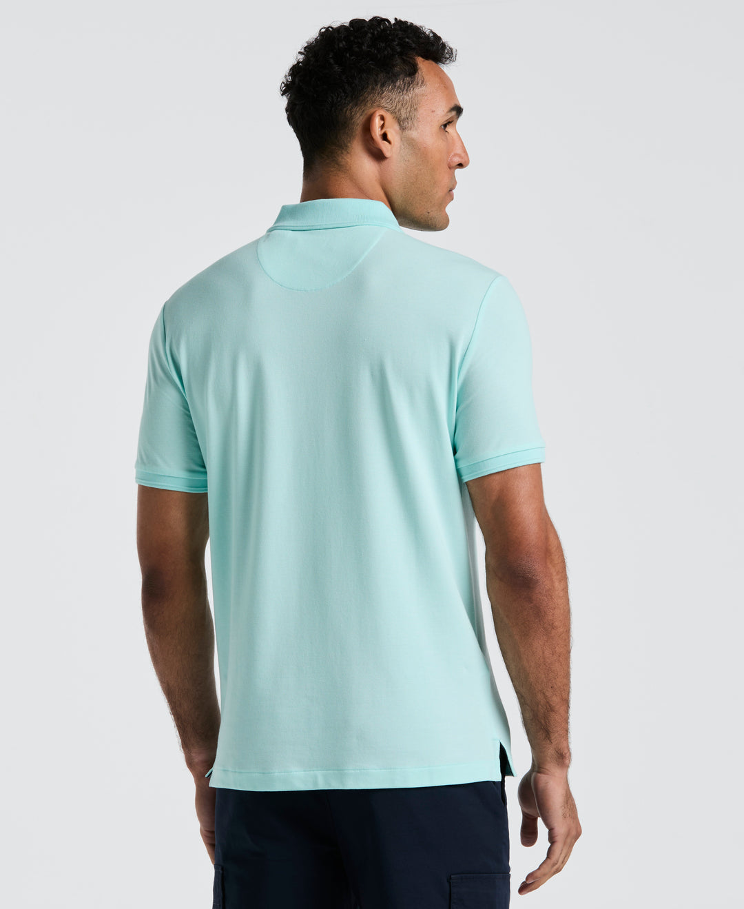 Daddy Pique Short Sleeve Polo Shirt (Blue Tint) 