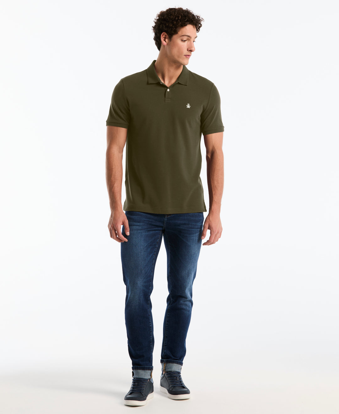 Daddy Pique Short Sleeve Polo Shirt (Dusty Olive) 