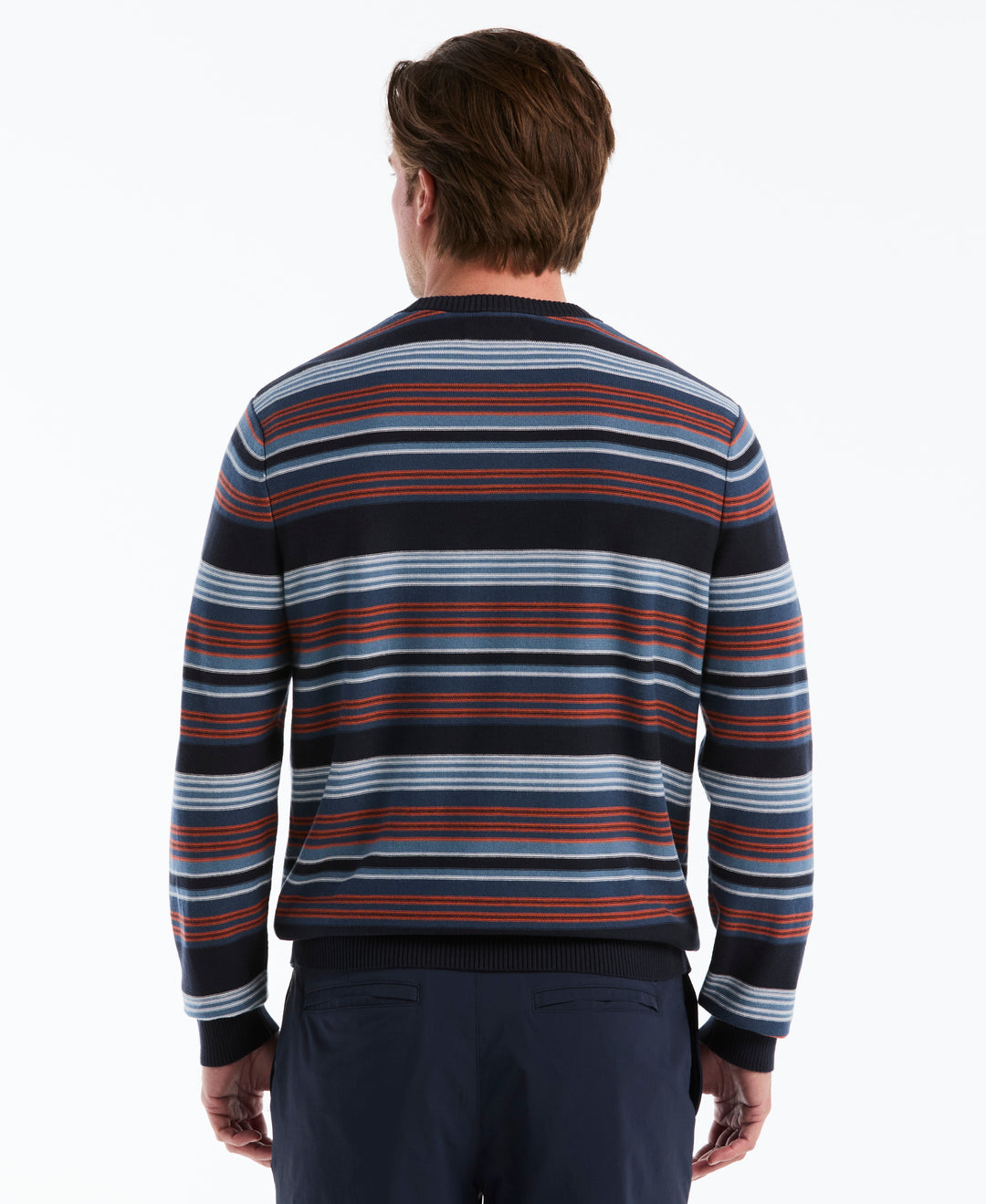 Reverse Striped Crewneck Sweater (Dark Sapphire) 