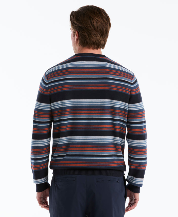 Reverse Striped Crewneck Sweater (Dark Sapphire) 