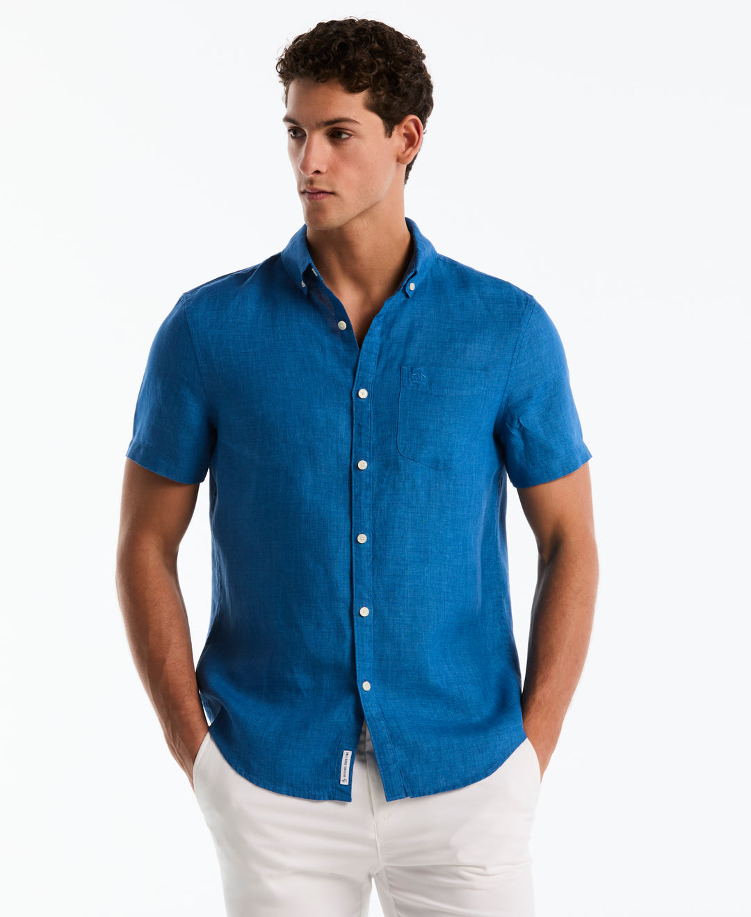 Delave Linen Button-Down Pocket Shirt (Daphne) 