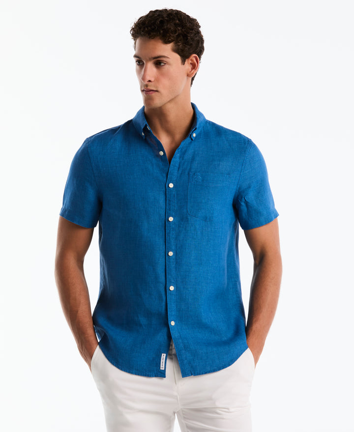 Delave Linen Button-Down Pocket Shirt (Daphne) 