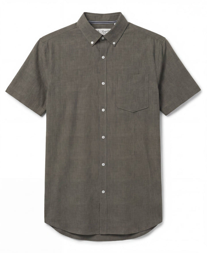Delave Linen Button-Down Shirt-Shirts-Dusty Olive-XS-Original Penguin