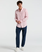Delave Linen Button-Down Shirt (Parfait Pink) 