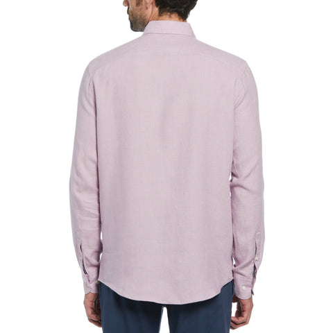 Delave Linen Long Sleeve Button-Down Shirt (Lavender Frost) 