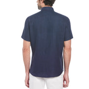 Delave Linen Short Sleeve Button-Down Shirt (Dark Sapphire) 