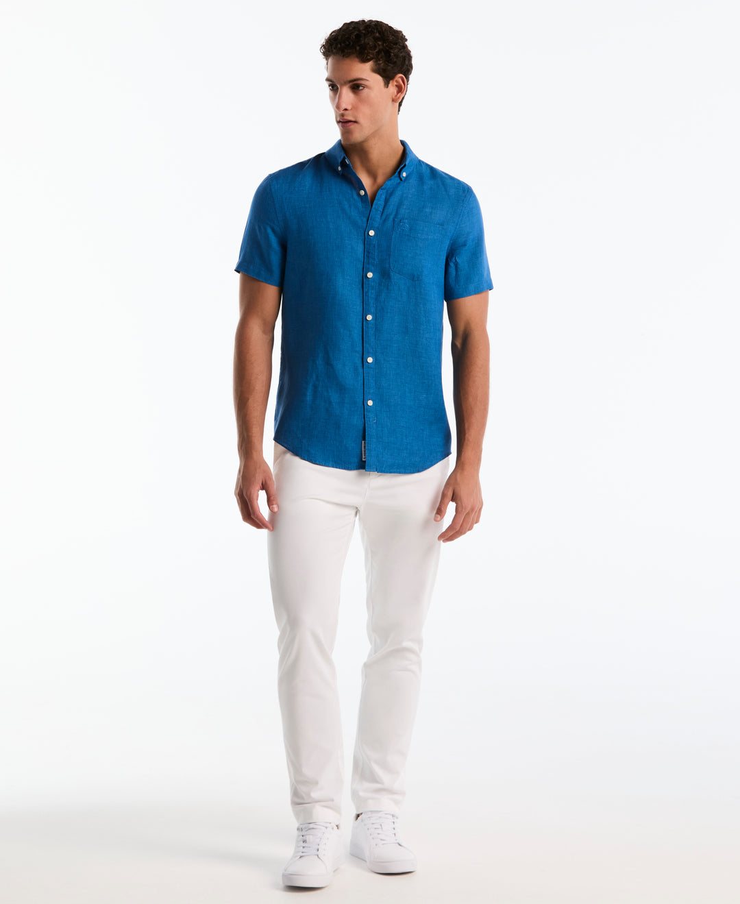 Delave Linen Button-Down Pocket Shirt (Daphne) 