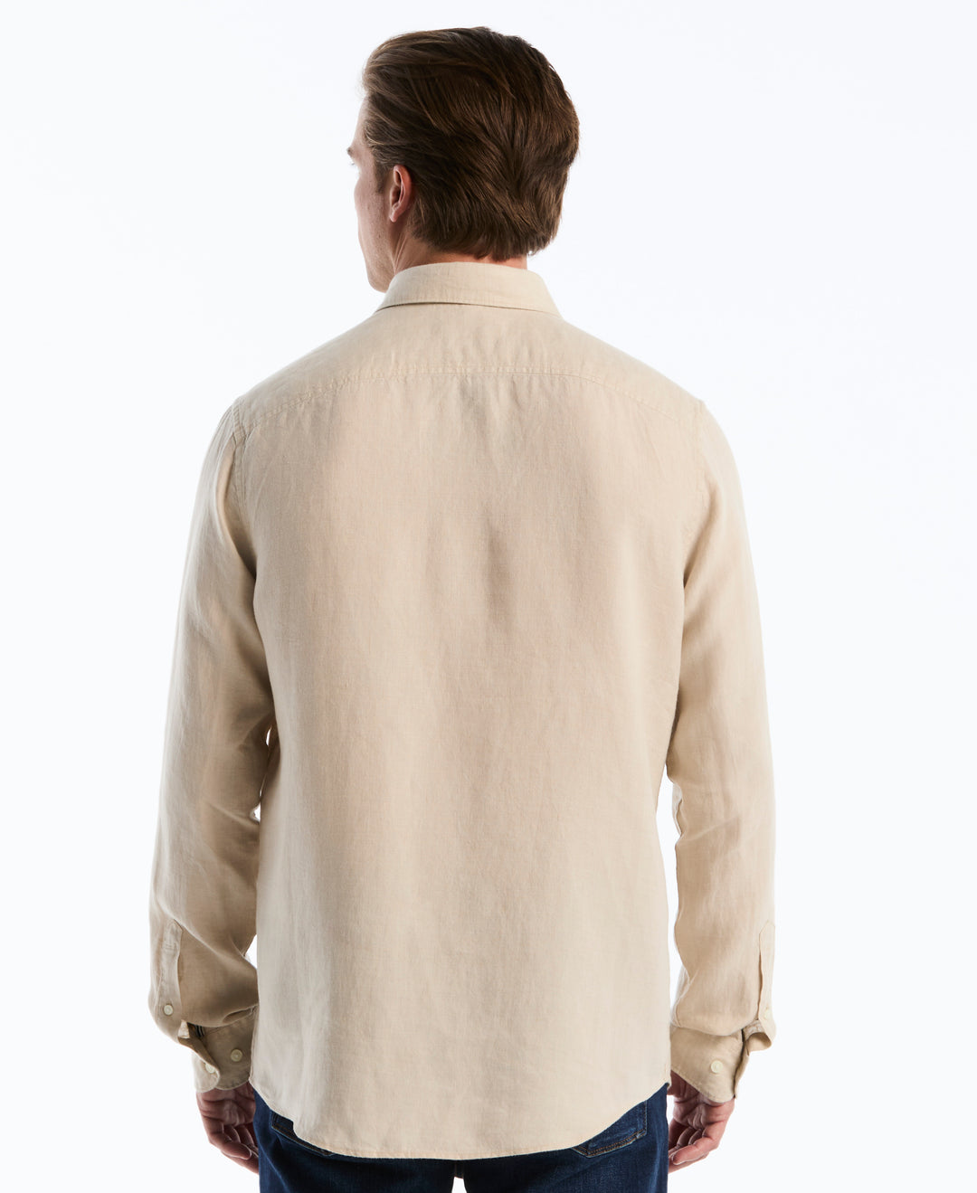 Delave Linen Long Sleeve Pocket Shirt-Shirts-Original Penguin
