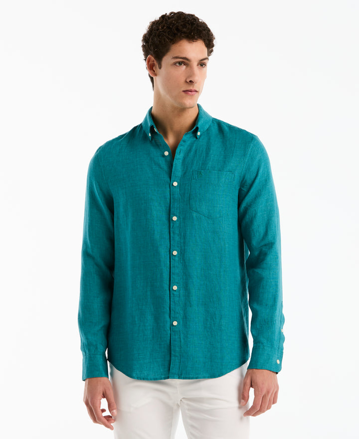 Linen Delavé Shirt (Deep Lake) 