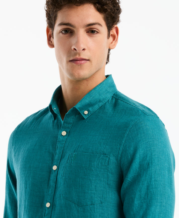 Linen Delavé Shirt (Deep Lake) 
