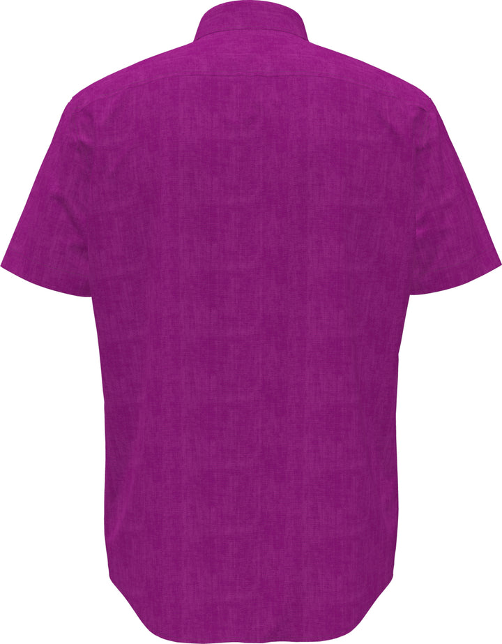 Delave Linen Short Sleeve Button-Down Shirt with Chest Pocket (Vivid Viola) 