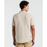 Delave Linen Short Sleeve Button-Down Shirt with Chest Pocket (Birch) 
