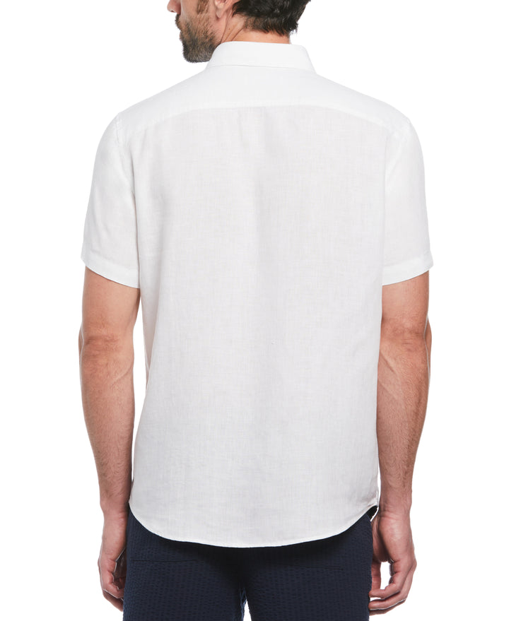 Delave Linen Button-Down Shirt (Bright White) 