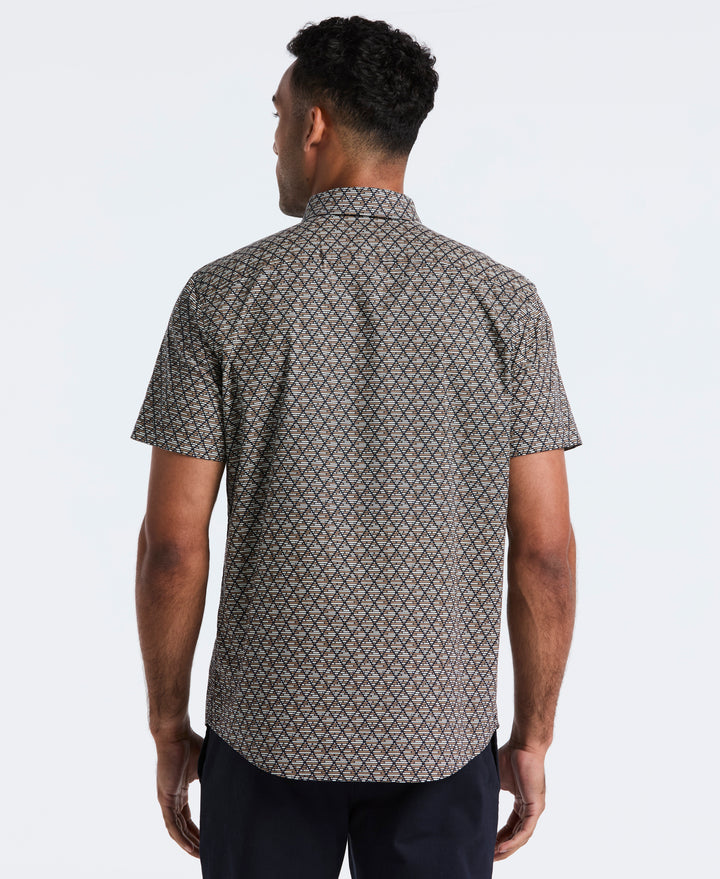 Cotton Diamond Geo Print Shirt (Tigers Eye) 