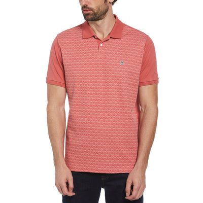 Diamond Jacquard Front Polo (Mineral Red) 