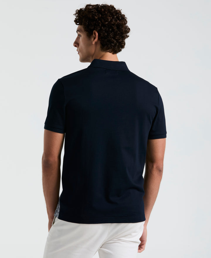 Diamond Jacquard Front Polo (Dark Sapphire) 