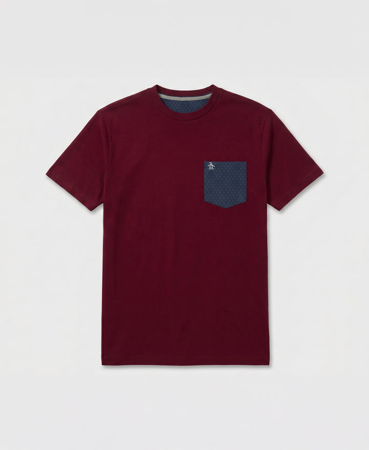 Diamond Jersey Pocket Tee-Tees-Cabernet-XS-Original Penguin