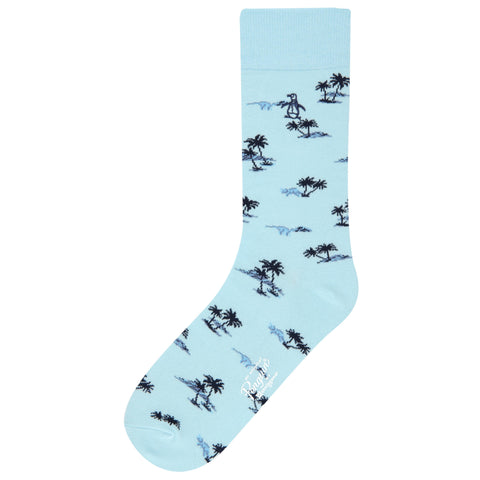 Dino Palm Socks (Aqua) 