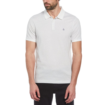 Ditsy Diamond Print Polo (Bright White) 