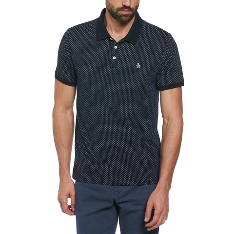 Ditsy Diamond Print Polo (Dark Sapphire) 