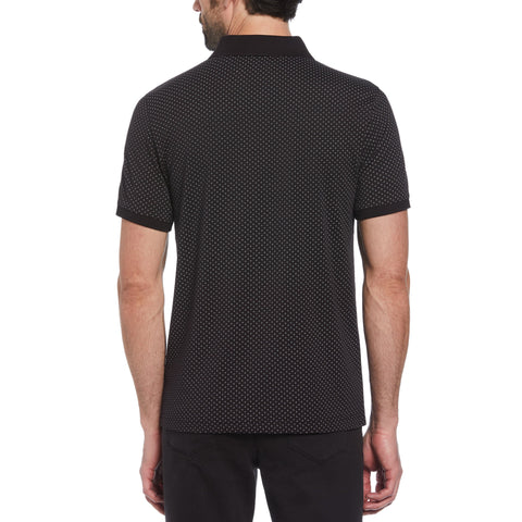 Ditsy Diamond Print Polo (True Black) 