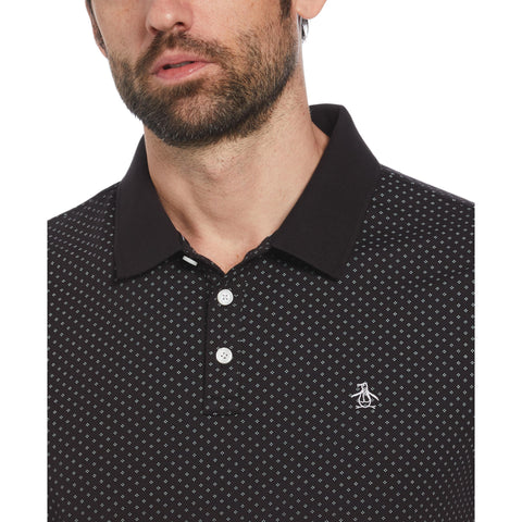 Ditsy Diamond Print Polo (True Black) 