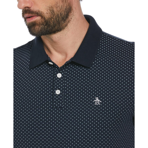 Ditsy Diamond Print Polo (Dark Sapphire) 