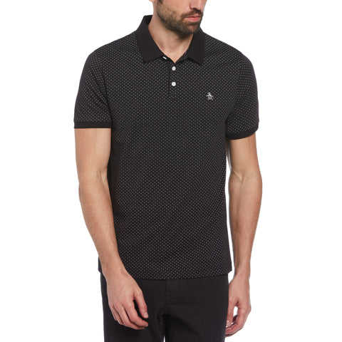 Ditsy Diamond Print Polo (True Black) 