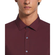 Dobby Chambray Print Dress Shirt  (Red) 