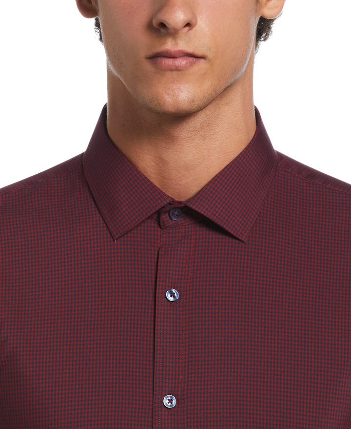 Dobby Chambray Print Dress Shirt  (Red) 