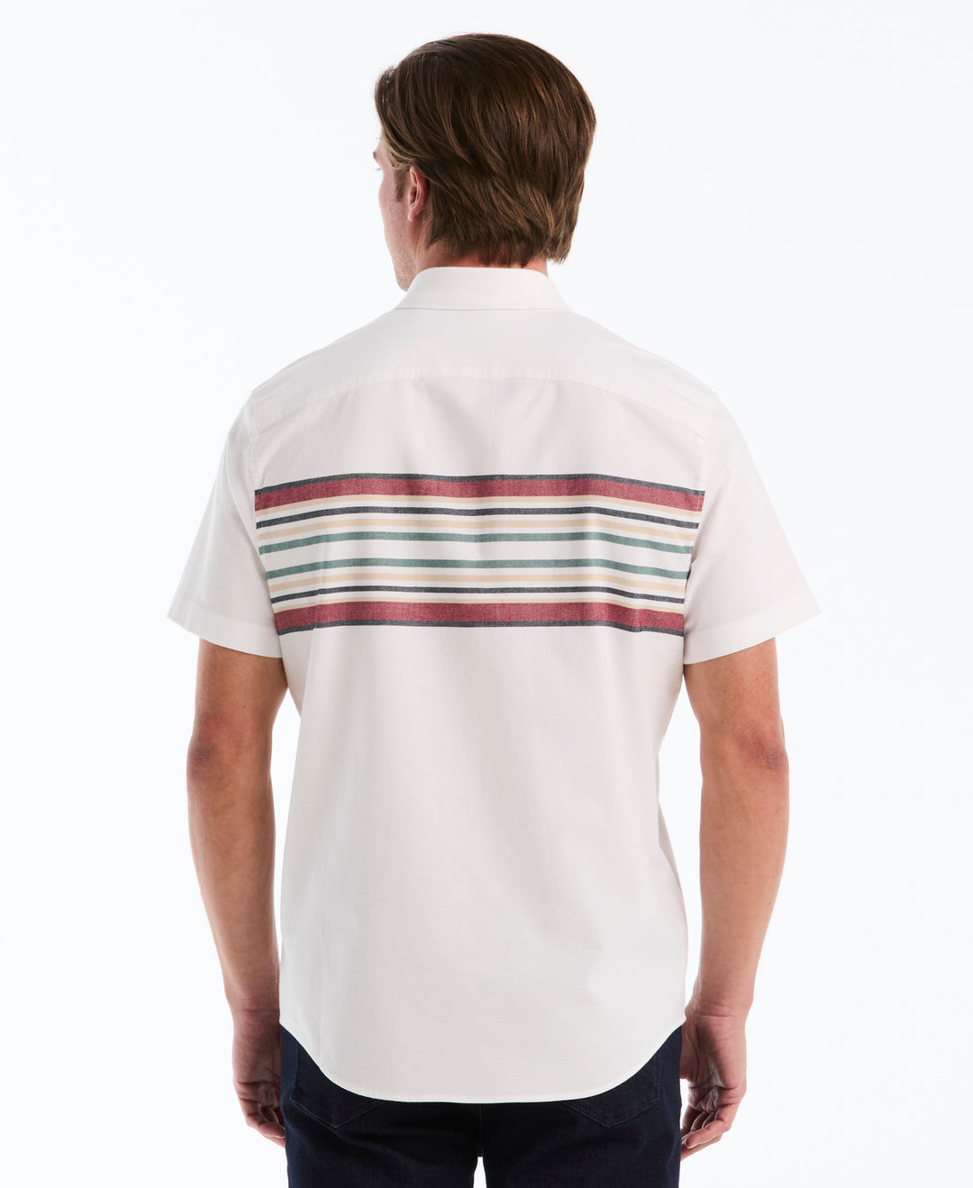 Dobby Chest Striped Shirt (Bright White) 