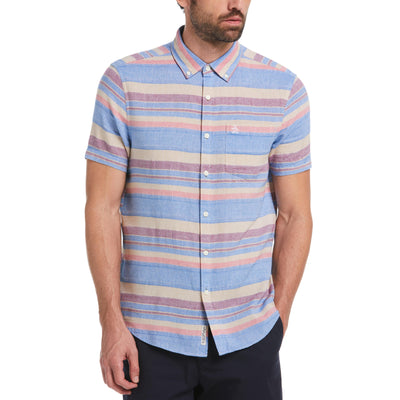 Dobby Multi Color Stripe Shirt (Travertine) 