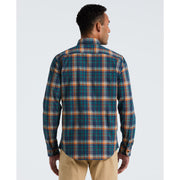 Cotton Dobby Plaid Long Sleeve Shirt (Sargasso Sea) 
