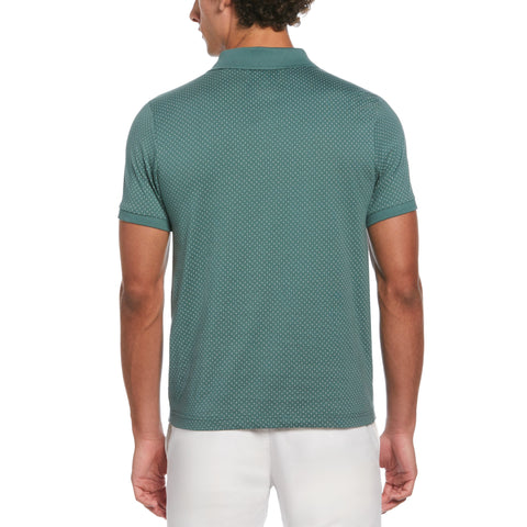 Dobby Printed Short Sleeve Polo Shirt (Sea Pine) 