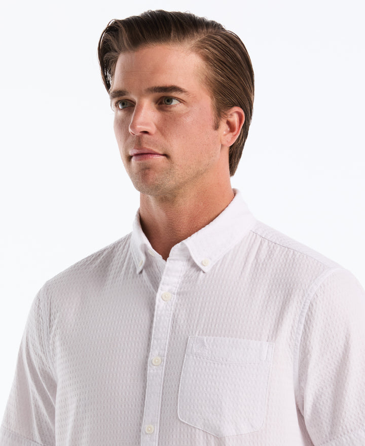Cotton Dobby Novelty Shirt (Bright White) 