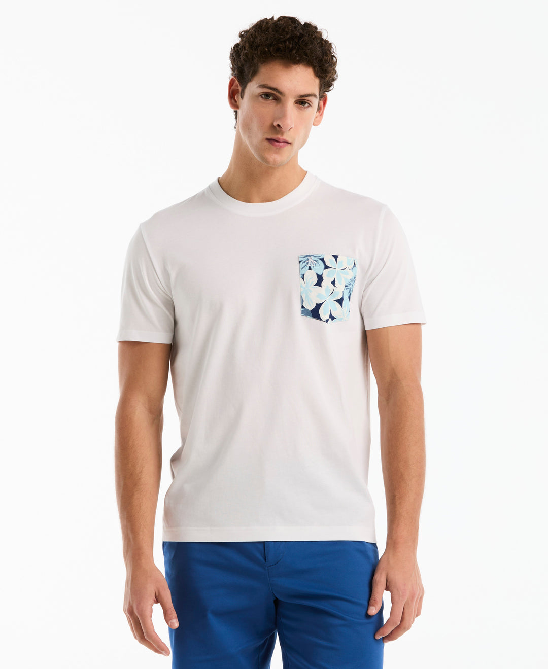 Dot Leaves Pocket Tee (Bright White) 