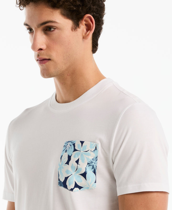 Dot Leaves Pocket Tee (Bright White) 