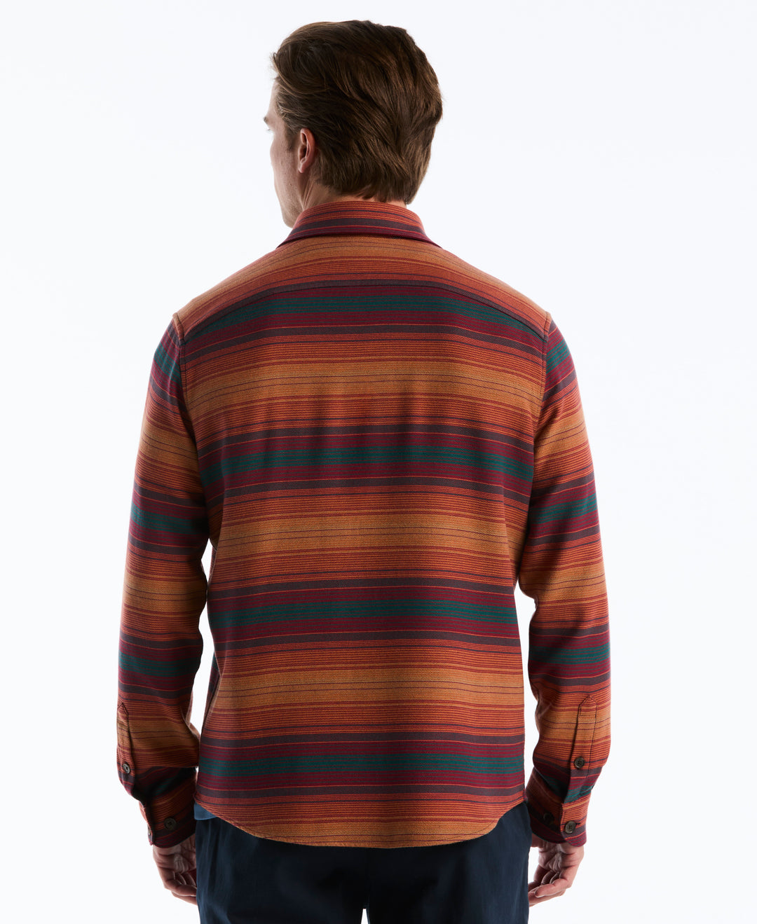 Double Cloth Stripe Overshirt (Dark Sapphire) 