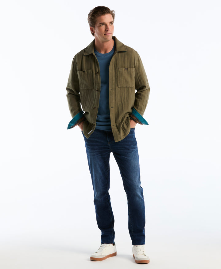Cotton Doublecloth Overshirt (Dusty Olive) 