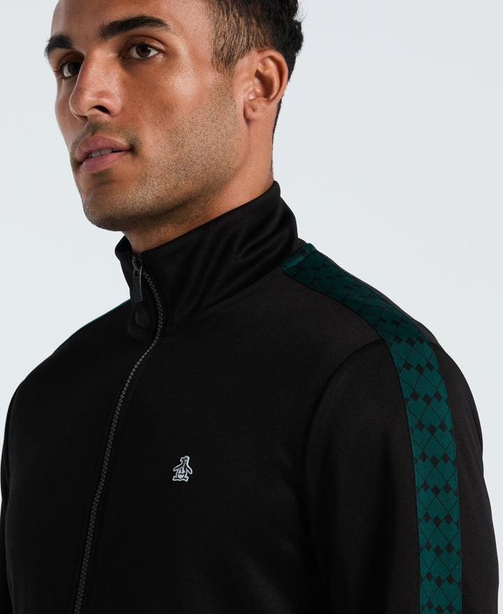 Double Knit Track Jacket with Novelty Tape (True Black) 