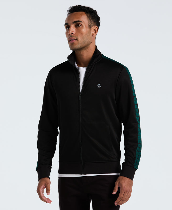 Double Knit Track Jacket with Novelty Tape (True Black) 