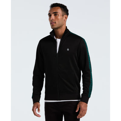 Double Knit Track Jacket with Novelty Tape (True Black) 