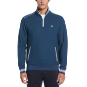 Double Knit Pique 1/4 Zip Track Jacket  (Blue Wing Teal) 