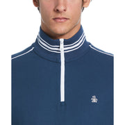 Double Knit Pique 1/4 Zip Track Jacket  (Blue Wing Teal) 