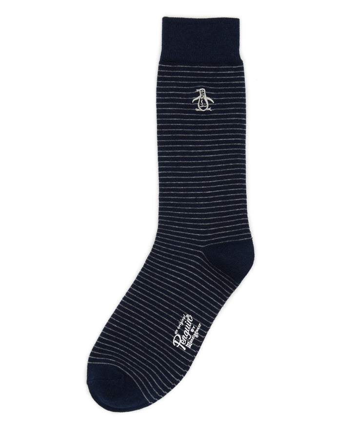Martin Stripe Dress Sock  (Navy) 