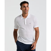 Drop Needle Textured Sweater Polo (Bright White) 