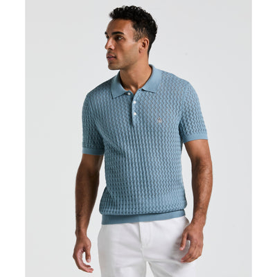 Drop Needle Textured Sweater Polo (Citadel) 
