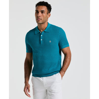 Drop Needle Textured Sweater Polo (Exotic Plume) 