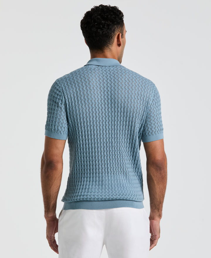 Drop Needle Textured Sweater Polo (Citadel) 