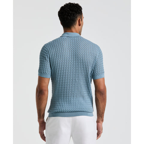 Drop Needle Textured Sweater Polo (Citadel) 